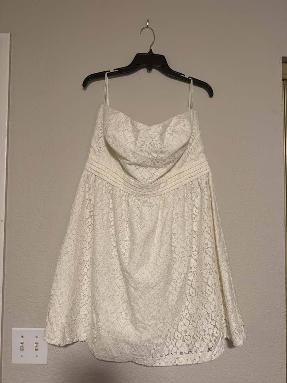 Forever 21 Lined White Lace Women's Strapless Mini Dress 1X